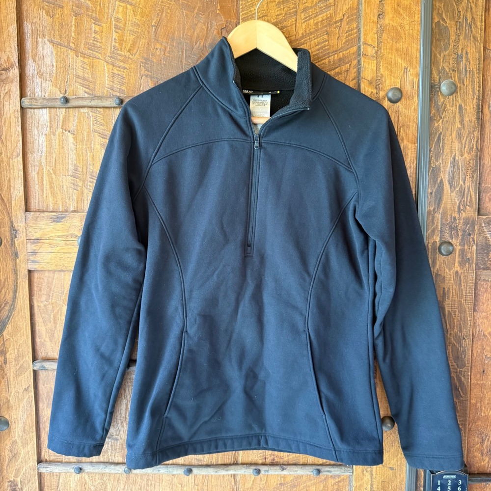 Under Armour Pullover Women SM Black ColdGear Quarter Zip Fleece Mock Neck Loose